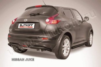 7 499 р. Защита заднего бампера Slitkoff (d57, 4WD) Nissan Juke 1 YF15 рестайлинг (2014-2020) (Цвет: серебристый)  с доставкой в г. Краснодар. Увеличить фотографию 1