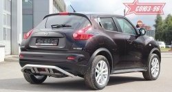 Защита заднего бампера с элементами из профиля 4х4 Souz-96 (d60) Nissan Juke 1 YF15 рестайлинг (2014-2020)