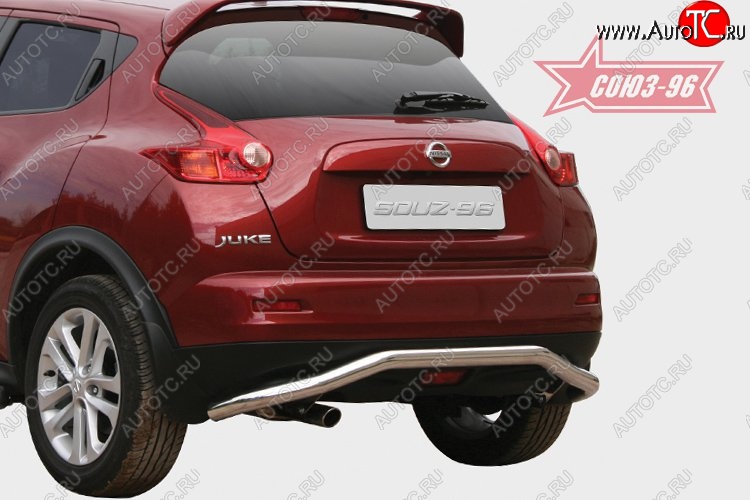 9 899 р. Защита заднего бампера Souz-96 (d60) Nissan Juke 1 YF15 рестайлинг (2014-2020)  с доставкой в г. Краснодар