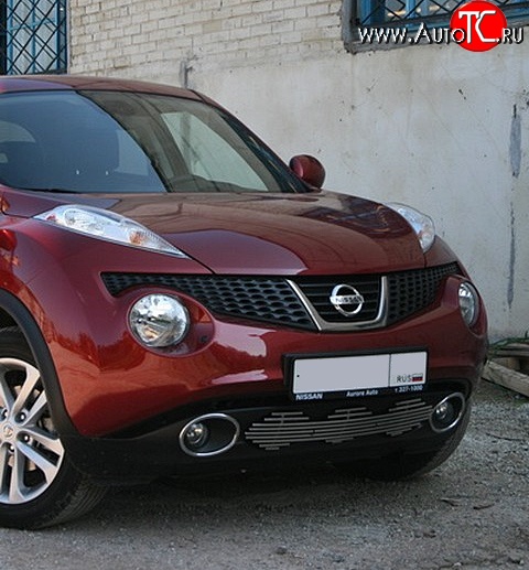 5 246 р. Декоративная вставка воздухозаборника Souz-96 нержавеющая сталь Nissan Juke 1 YF15 дорестайлинг (2010-2014) (Хром 16 мм)  с доставкой в г. Краснодар