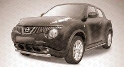 9 799 р. Защита переднего бампера из короткой трубы диаметром 57 мм Slitkoff Nissan Juke 1 YF15 дорестайлинг (2010-2014) (2WD)  с доставкой в г. Краснодар. Увеличить фотографию 1