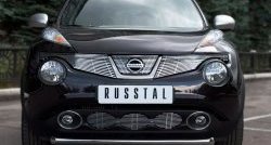 Одинарная защита переднего бампера SLITKOFF диаметром 63 мм (4x4) Nissan Juke 1 YF15 дорестайлинг (2010-2014)