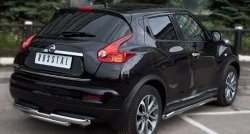 15 549 р. Защита заднего бампера (Ø63 и 42 мм, нержавейка) SLITKOFF  Nissan Juke  1 YF15 (2010-2014) дорестайлинг  с доставкой в г. Краснодар. Увеличить фотографию 4