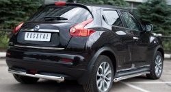 13 949 р. Защита заднего бампера (Ø63 и 42 мм, нержавейка) SLITKOFF  Nissan Juke  1 YF15 (2010-2014) дорестайлинг  с доставкой в г. Краснодар. Увеличить фотографию 4