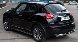 13 649 р. Защита заднего бампера (Ø76 и 42 мм, нержавейка) SLITKOFF Nissan Juke 1 YF15 дорестайлинг (2010-2014)  с доставкой в г. Краснодар. Увеличить фотографию 2