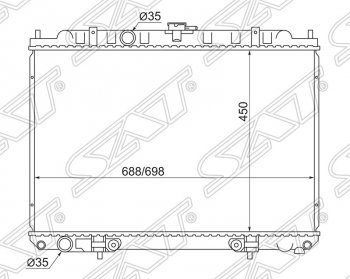 Радиатор двигателя (трубчатый, МКПП/АКПП) SAT Nissan Liberty рестайлинг (2001-2004)