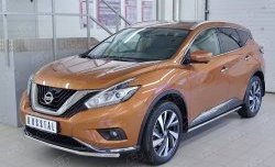 16 899 р. Защита переднего бампера (Ø42 мм, нержавейка) SLITKOFF  Nissan Murano  3 Z52 (2015-2022) дорестайлинг  с доставкой в г. Краснодар. Увеличить фотографию 2