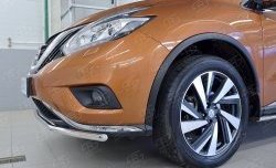 16 899 р. Защита переднего бампера (Ø42 мм, нержавейка) SLITKOFF  Nissan Murano  3 Z52 (2015-2022) дорестайлинг  с доставкой в г. Краснодар. Увеличить фотографию 3