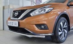 16 899 р. Защита переднего бампера (Ø42 мм, нержавейка) SLITKOFF  Nissan Murano  3 Z52 (2015-2022) дорестайлинг  с доставкой в г. Краснодар. Увеличить фотографию 4