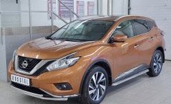 18 999 р. Защита переднего бампера (2 трубыØ42 мм, нержавейка) SLITKOFF Nissan Murano 3 Z52 дорестайлинг (2015-2022)  с доставкой в г. Краснодар. Увеличить фотографию 2