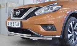 18 999 р. Защита переднего бампера (2 трубыØ42 мм, нержавейка) SLITKOFF Nissan Murano 3 Z52 дорестайлинг (2015-2022)  с доставкой в г. Краснодар. Увеличить фотографию 4