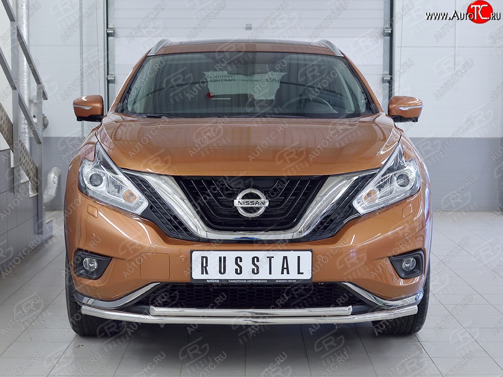 18 999 р. Защита переднего бампера (2 трубыØ42 мм, нержавейка) SLITKOFF Nissan Murano 3 Z52 дорестайлинг (2015-2022)  с доставкой в г. Краснодар