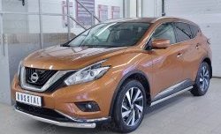 18 699 р. Защита переднего бампера (Ø63 мм, нержавейка) SLITKOFF Nissan Murano 3 Z52 дорестайлинг (2015-2022)  с доставкой в г. Краснодар. Увеличить фотографию 2