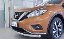 18 699 р. Защита переднего бампера (Ø63 мм, нержавейка) SLITKOFF Nissan Murano 3 Z52 дорестайлинг (2015-2022)  с доставкой в г. Краснодар. Увеличить фотографию 4