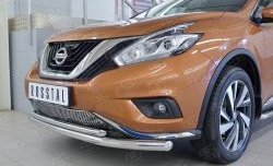 19 999 р. Защита переднего бампера (2 трубыØ63 и 42 мм, нержавейка) SLITKOFF  Nissan Murano  3 Z52 (2015-2022) дорестайлинг  с доставкой в г. Краснодар. Увеличить фотографию 4