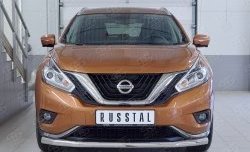 Защита переднего бампера (Ø63 мм, нержавейка) SLITKOFF Nissan (Нисан) Murano (Мурано)  3 Z52 (2015-2022) 3 Z52 дорестайлинг