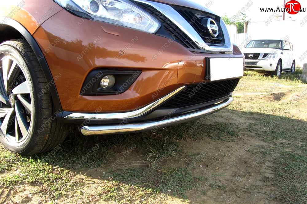 15 999 р. Одинарная защита переднего бампера диаметром 57 мм Slitkoff  Nissan Murano  3 Z52 (2015-2022) дорестайлинг (Нержавейка, Полированная)  с доставкой в г. Краснодар