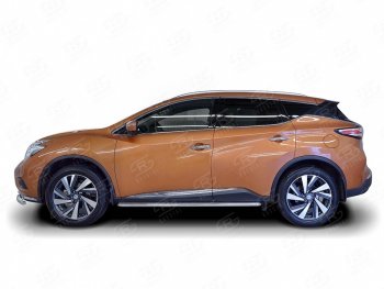 38 999 р. Широкая защита порогов с трубой диаметром 42 мм SLITKOFF v3 Nissan Murano 3 Z52 дорестайлинг (2015-2022)  с доставкой в г. Краснодар. Увеличить фотографию 2