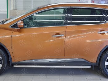 38 999 р. Широкая защита порогов с трубой диаметром 42 мм SLITKOFF v3 Nissan Murano 3 Z52 дорестайлинг (2015-2022)  с доставкой в г. Краснодар. Увеличить фотографию 3