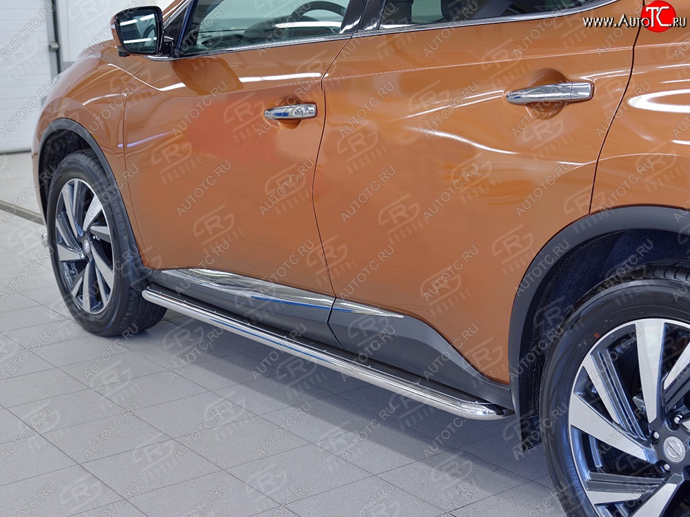 38 999 р. Широкая защита порогов с трубой диаметром 42 мм SLITKOFF v3 Nissan Murano 3 Z52 дорестайлинг (2015-2022)  с доставкой в г. Краснодар