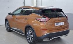 15 949 р. Защита заднего бампера (Ø42 мм волна, нержавейка) SLITKOFF Nissan Murano 3 Z52 дорестайлинг (2015-2022)  с доставкой в г. Краснодар. Увеличить фотографию 2