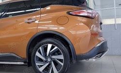 15 949 р. Защита заднего бампера (Ø42 мм волна, нержавейка) SLITKOFF Nissan Murano 3 Z52 дорестайлинг (2015-2022)  с доставкой в г. Краснодар. Увеличить фотографию 3