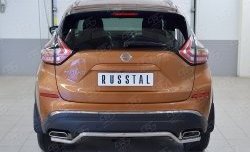 Защита заднего бампера (Ø42 мм волна, нержавейка) SLITKOFF Nissan (Нисан) Murano (Мурано)  3 Z52 (2015-2022) 3 Z52 дорестайлинг