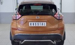 Защита заднего бампера (Ø42 мм волна под машину, нержавейка) SLITKOFF Nissan (Нисан) Murano (Мурано)  3 Z52 (2015-2022) 3 Z52 дорестайлинг