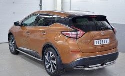 18 749 р. Защита заднего бампера (2 трубы Ø63 и 42 мм, нержавейка) SLITKOFF Nissan Murano 3 Z52 дорестайлинг (2015-2022)  с доставкой в г. Краснодар. Увеличить фотографию 2