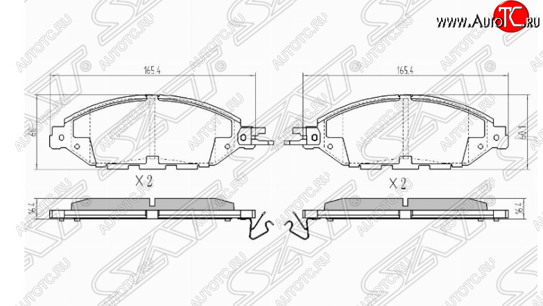 1 839 р. Комплект передних тормозных колодок SAT  Nissan Murano  3 Z52 - Pathfinder  R52  с доставкой в г. Краснодар