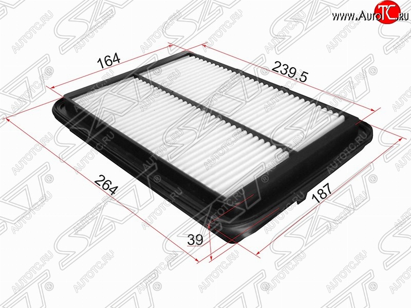 359 р. Фильтр воздушный двигателя SAT (264х187х39 mm)  Nissan Navara  2 D40 (2004-2016) дорестайлинг, рестайлинг  с доставкой в г. Краснодар