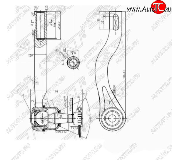 749 р. Левый наконечник рулевой тяги SAT  Nissan Navara  2 D40 (2004-2010) дорестайлинг  с доставкой в г. Краснодар