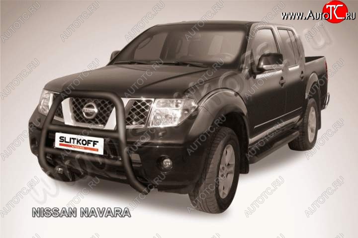 27 449 р. Кенгурятник d76 высокий  Nissan Navara  2 D40 (2004-2010) дорестайлинг (Цвет: серебристый)  с доставкой в г. Краснодар