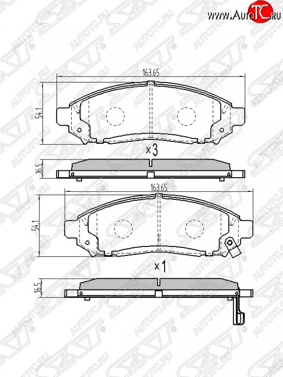 1 239 р. Колодки тормозные SAT (передние)  Nissan Navara  2 D40 - Serena  2  с доставкой в г. Краснодар