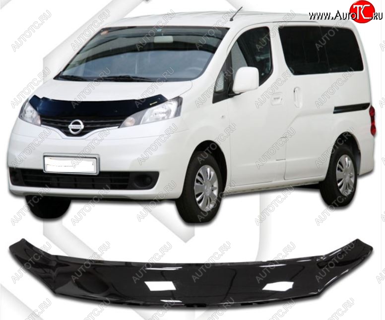 1 999 р. Дефлектор капота CA-Plastiс  Nissan NV200  Euro (2009-2024) (Classic черный, Без надписи)  с доставкой в г. Краснодар