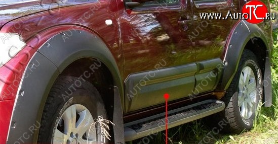 22 999 р. Расширители арок с широкими молдингами дверей RA (комплект) Nissan Pathfinder R51 дорестайлинг (2004-2007) (Поверхность глянец (под окраску), Неокрашенные)  с доставкой в г. Краснодар