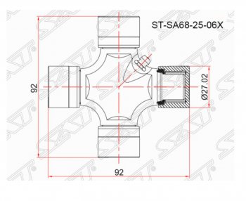 Крестовина карданного вала SAT Ford Ranger дорестайлинг (2006-2009)