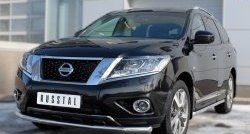 17 999 р. Одинарная защита переднего бампера диаметром 63 мм SLITKOFF Nissan Pathfinder R52 дорестайлинг (2012-2017)  с доставкой в г. Краснодар. Увеличить фотографию 2