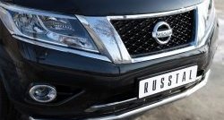 17 999 р. Одинарная защита переднего бампера диаметром 63 мм SLITKOFF Nissan Pathfinder R52 дорестайлинг (2012-2017)  с доставкой в г. Краснодар. Увеличить фотографию 3