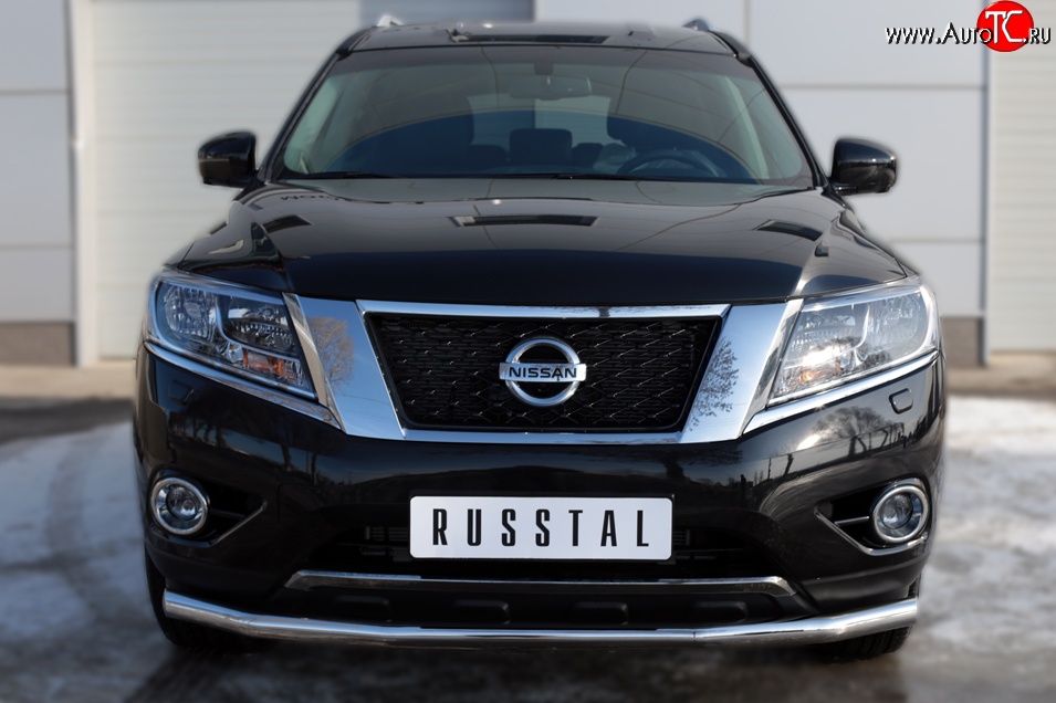 17 999 р. Одинарная защита переднего бампера диаметром 63 мм SLITKOFF Nissan Pathfinder R52 дорестайлинг (2012-2017)  с доставкой в г. Краснодар