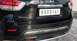 13 999 р. Защита заднего бампера (Ø63 мм, нержавейка) SLITKOFF Nissan Pathfinder R52 дорестайлинг (2012-2017)  с доставкой в г. Краснодар. Увеличить фотографию 2