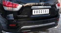 16 349 р. Защита заднего бампера (Ø63 мм уголки, нержавейка) SLITKOFF Nissan Pathfinder R52 дорестайлинг (2012-2017)  с доставкой в г. Краснодар. Увеличить фотографию 2