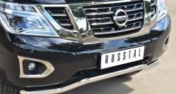 21 849 р. Защита переднего бампера (Ø63 мм волна, нержавейка) SLITKOFF Nissan Patrol 6 Y62 дорестайлинг (2010-2014)  с доставкой в г. Краснодар. Увеличить фотографию 2