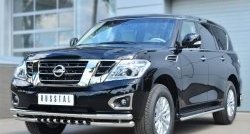 16 799 р. Защита порогов из круглой трубы диаметром 42 мм (рестайлинг) SLITKOFF Nissan Patrol 6 Y62 дорестайлинг (2010-2014)  с доставкой в г. Краснодар. Увеличить фотографию 3