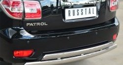 27 999 р. Защита заднего бампера (2 трубы Ø76х42 мм, нержавейка) Russtal Nissan Patrol 6 Y62 рестайлинг (2014-2017)  с доставкой в г. Краснодар. Увеличить фотографию 2