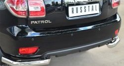 13 349 р. Защита заднего бампера (Ø76 мм уголки, нержавейка) SLITKOFF  Nissan Patrol  6 (2014-2017) Y62 рестайлинг  с доставкой в г. Краснодар. Увеличить фотографию 2