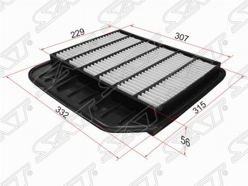Фильтр воздушный двигателя SAT (332х315х56 mm) Nissan (Нисан) Patrol (Патрол)  6 (2010-2017) 6 Y62 дорестайлинг, Y62 рестайлинг