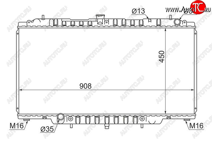 13 549 р. Радиатор двигателя SAT (пластинчатый, RD28/TD42/ZD30, МКПП/АКПП) Nissan Patrol 5 Y61 2-ой рестайлинг (2004-2010)  с доставкой в г. Краснодар