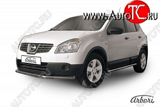 7 919 р. Защита переднего бампера Arbori (нержавейка, 1 труба d57 mm). Nissan Qashqai 1 дорестайлинг (2007-2010)  с доставкой в г. Краснодар