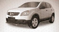 11 749 р. Защита переднего бампера из длинной трубы диаметром 57 мм Slitkoff  Nissan Qashqai  1 (2007-2010) дорестайлинг (Нержавейка, Полированная)  с доставкой в г. Краснодар. Увеличить фотографию 1